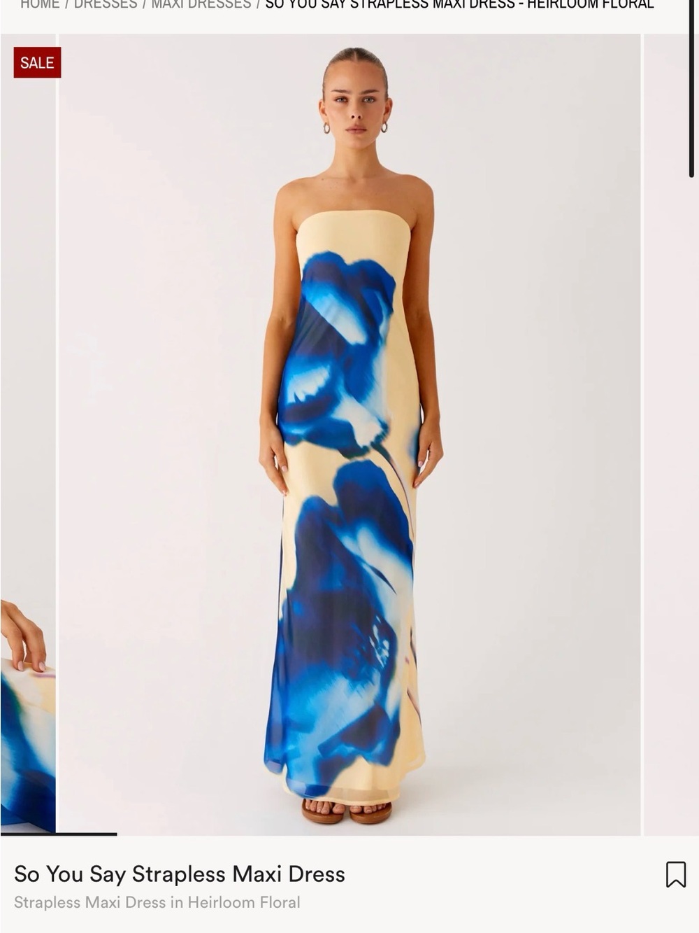 Peppermayo so you say strapless maxi dress